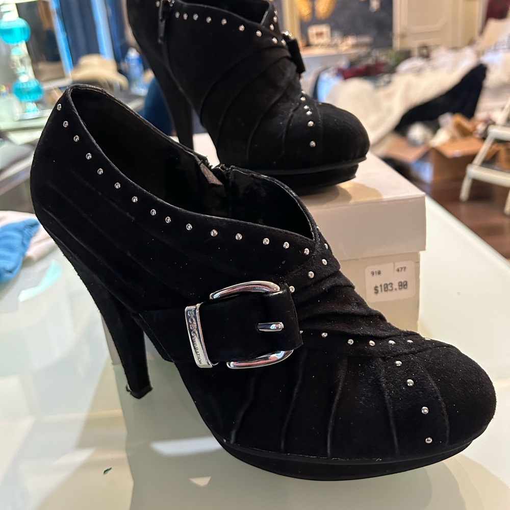 Black Suede BCBG Booties